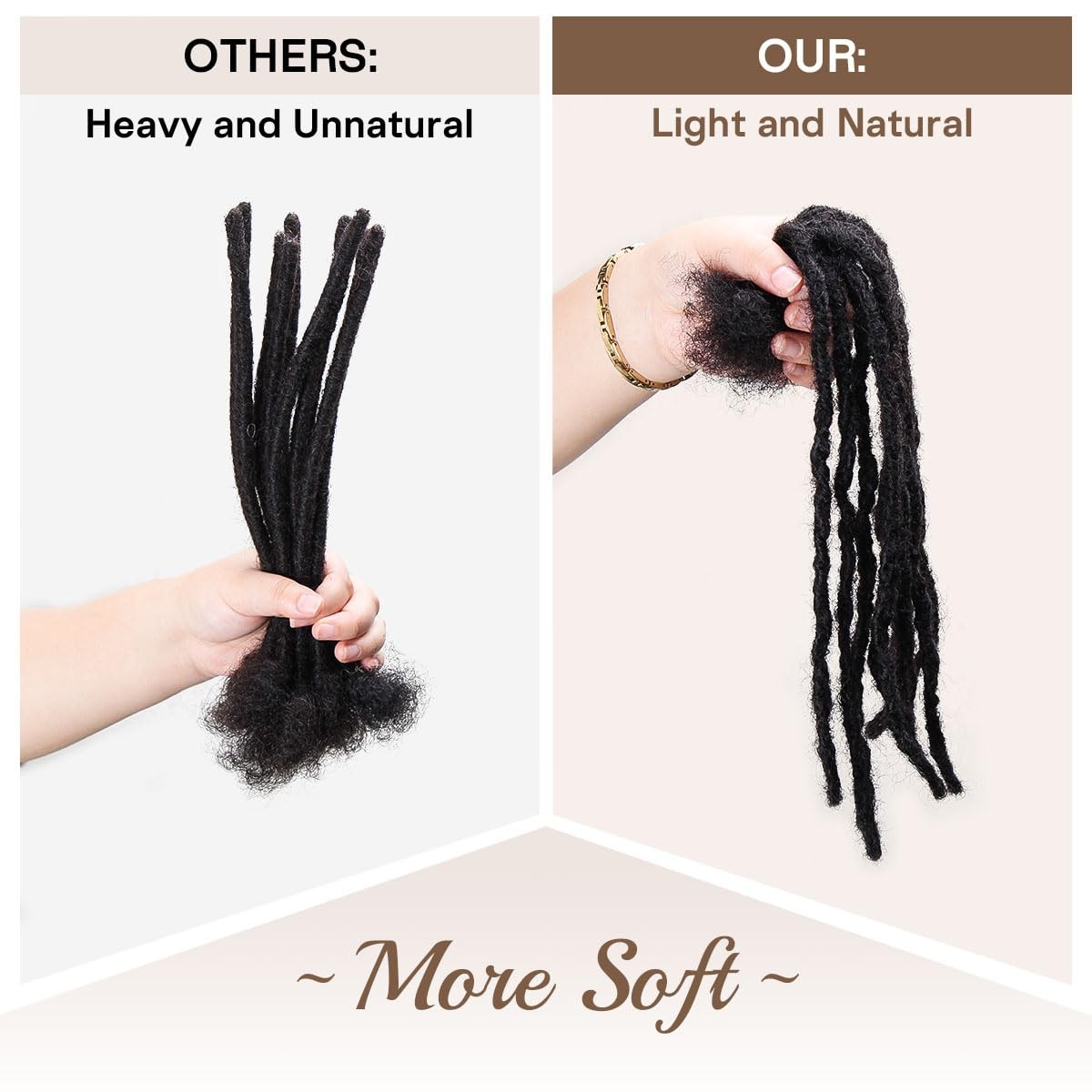 Siphis 10 Inch 30 Stands 0.4Cm Interlocking Loc Extensions Human Hair Dreadlock