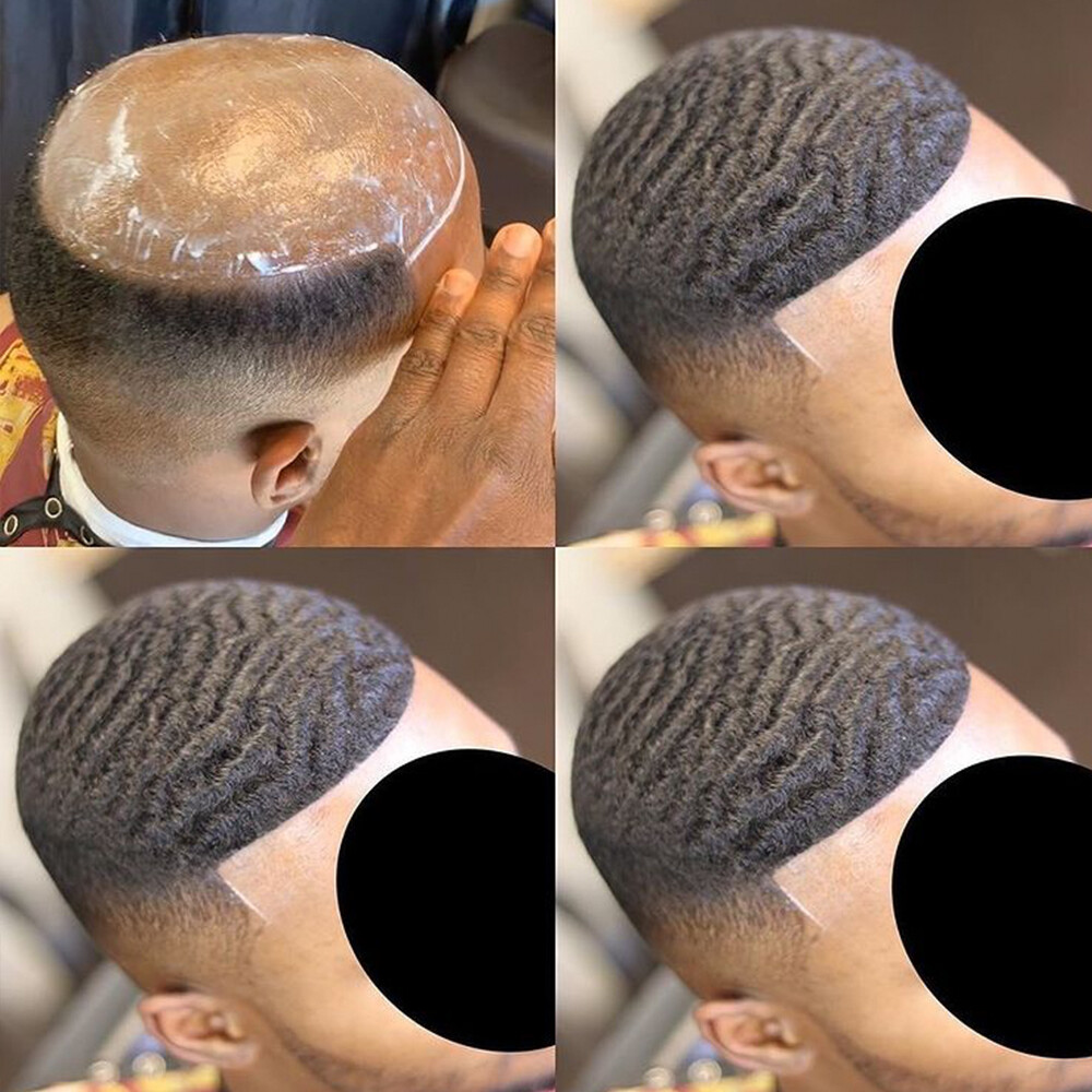 Lace Base Men’s Toupee For Black Men Afro Curly African American Wigs Hair Unit