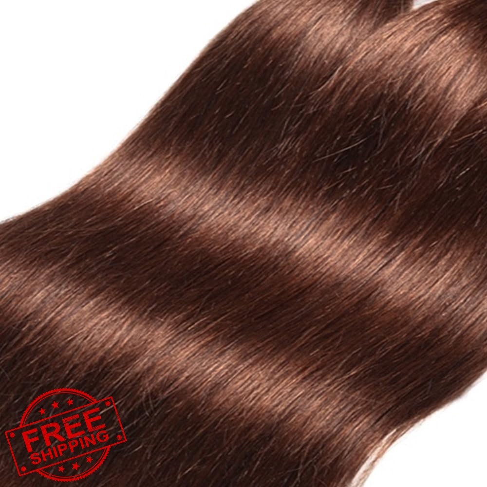 HeumHrn 20 22 24 Inch #4 Chocolate Straight Bundles