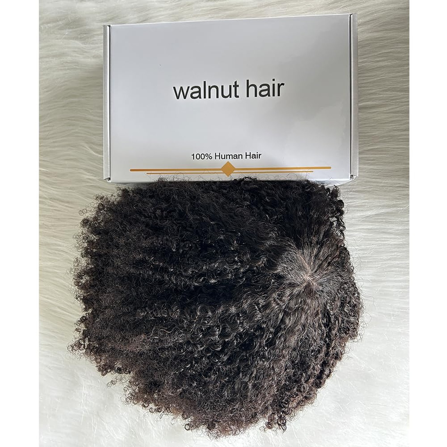 Afro Kinky Curly Human Hair Wig with Bangs Full Machine Made Scalp … Fast Ship