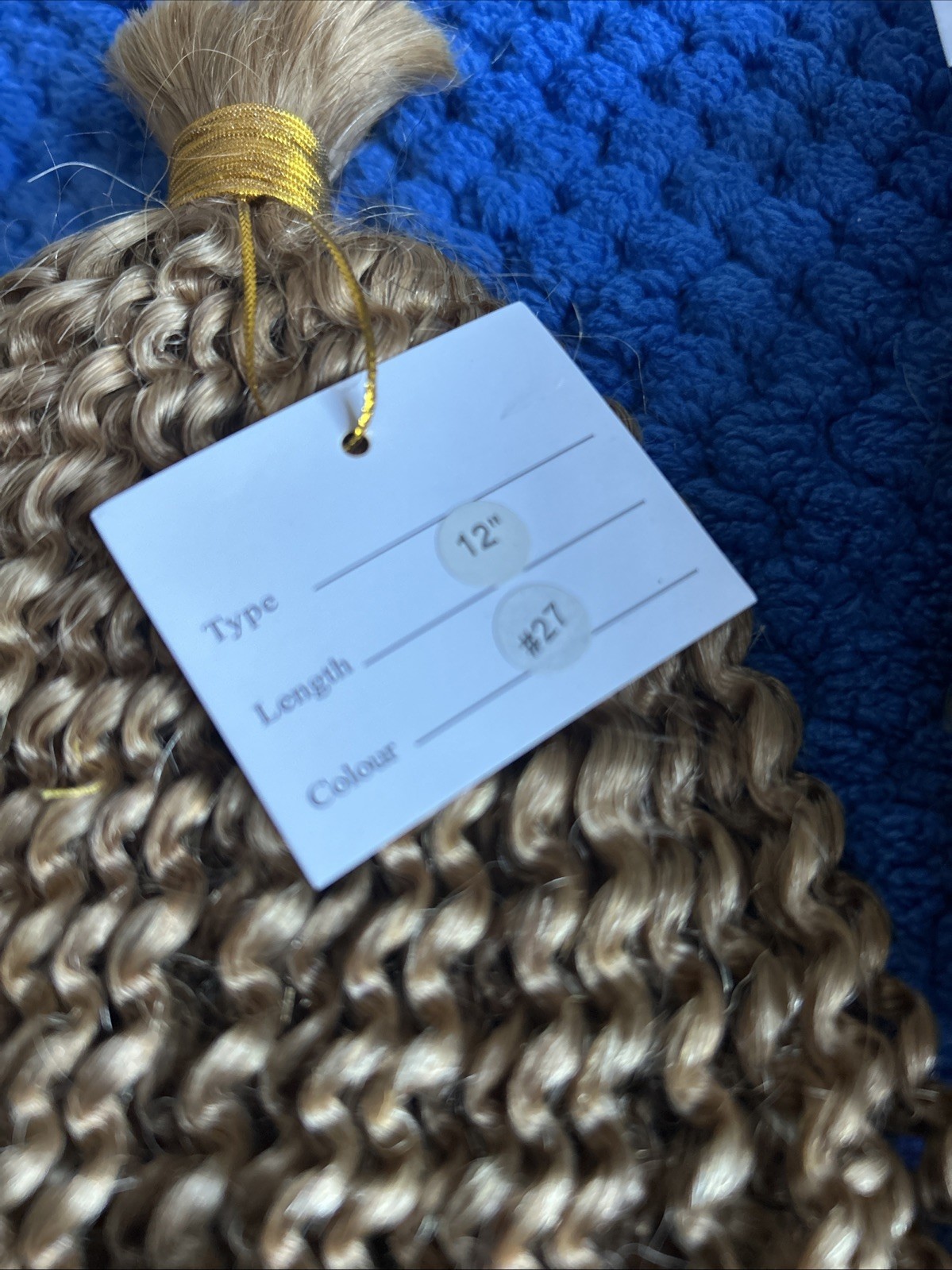 3 Bundles Human Hair 12” Bulk For Braiding NO WEFT Golden Blonde Color #27 FRESH