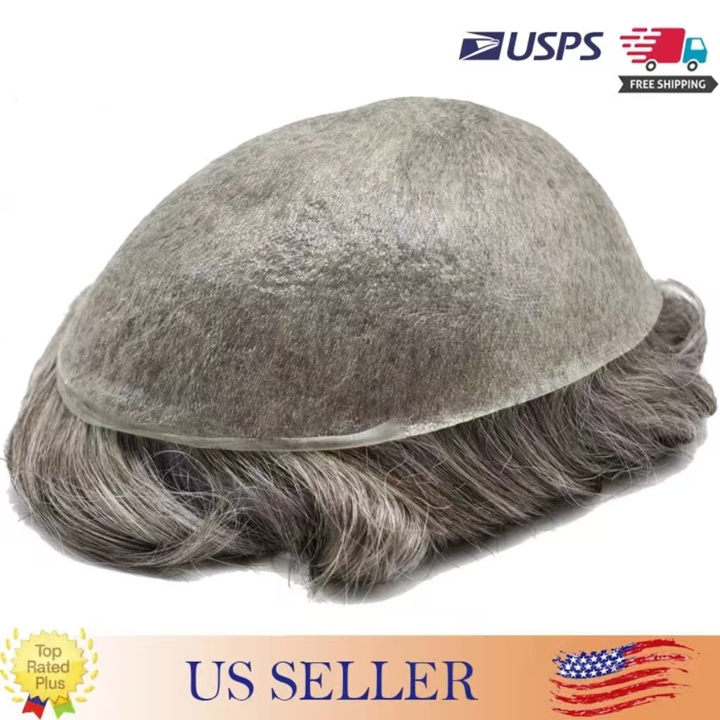 Mens Hair Replacement Ultra Thin Skin Toupee All Colors Hairpieces PU System Wig