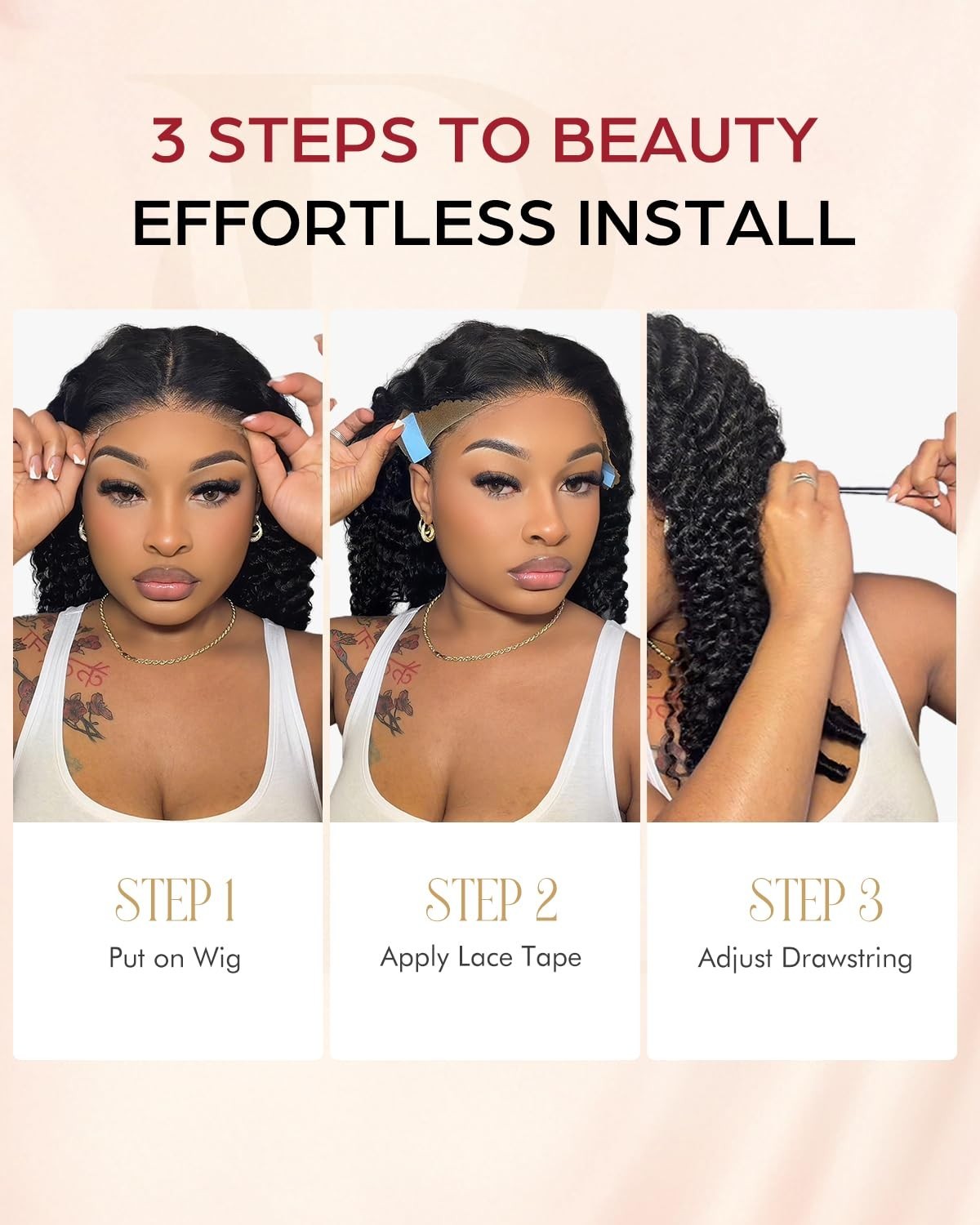 13×6 Burmese Curly Glueless Human Hair Wig, 210 Density, Pre-Plucked Lace Front,