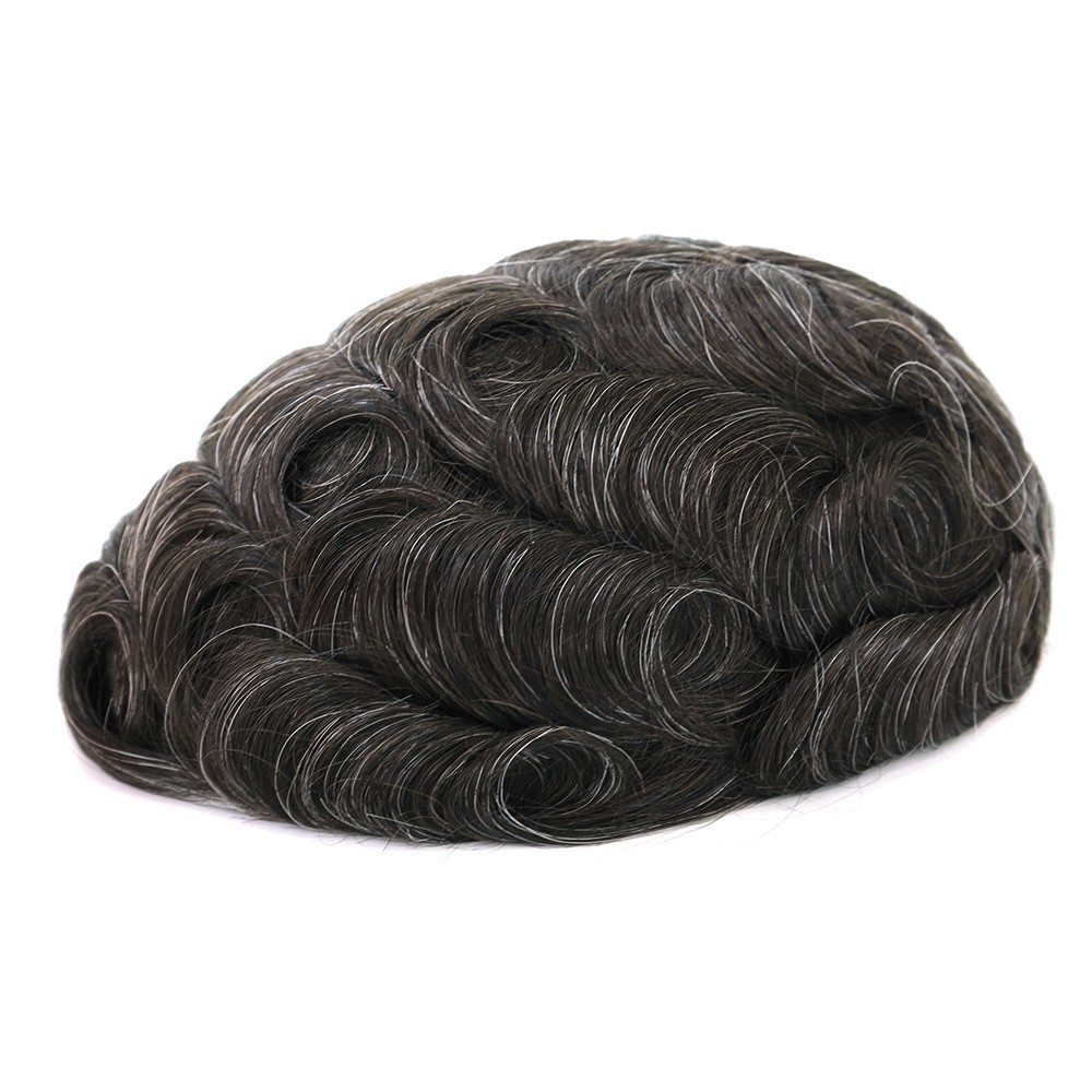 Toupee Human Hair for Men Replacement System Hairpiece 0.05mm Thin Skin BIO #320