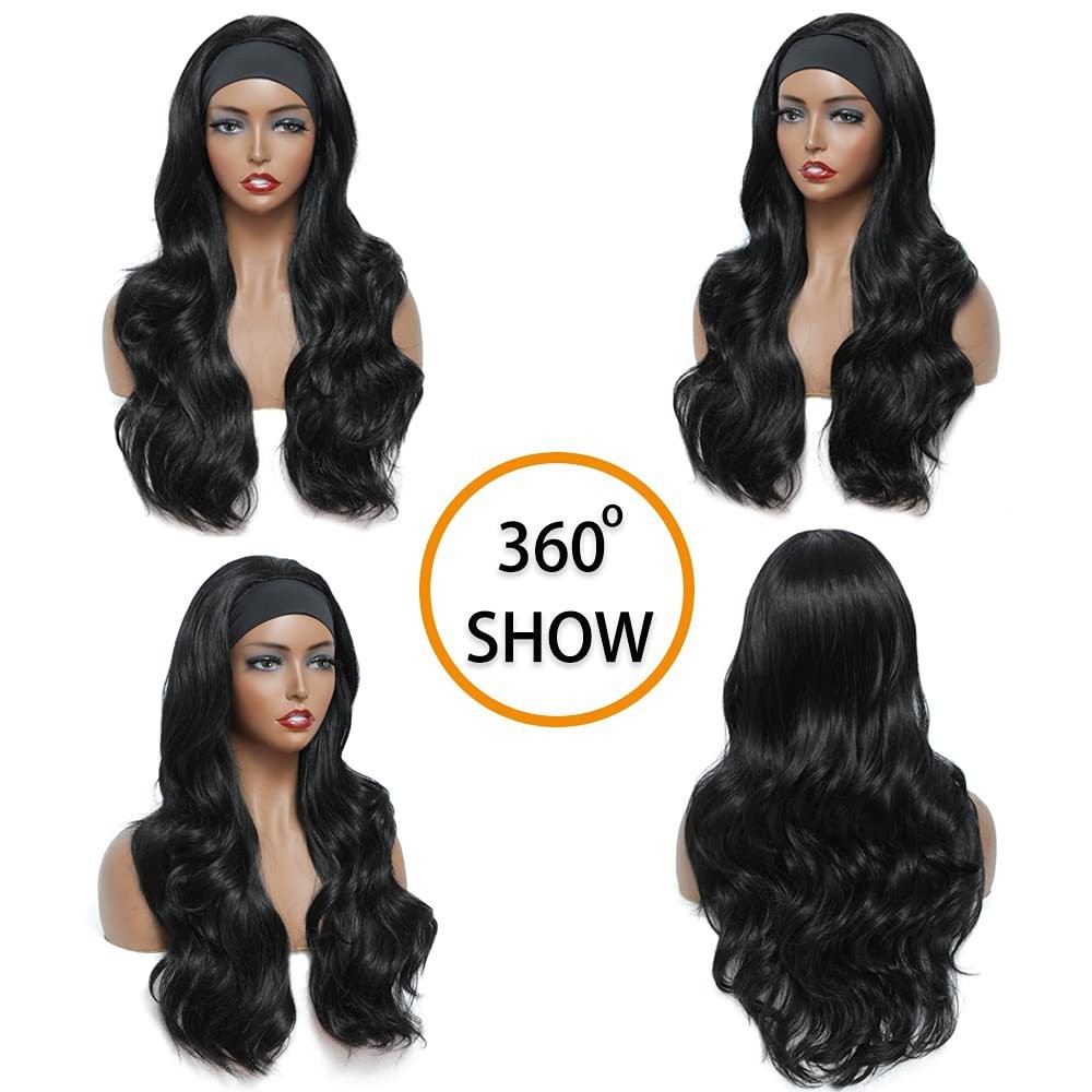 Multi-color Ice Silk Headband Body Wavy Wig Heat Resistant Synthetic Wig For