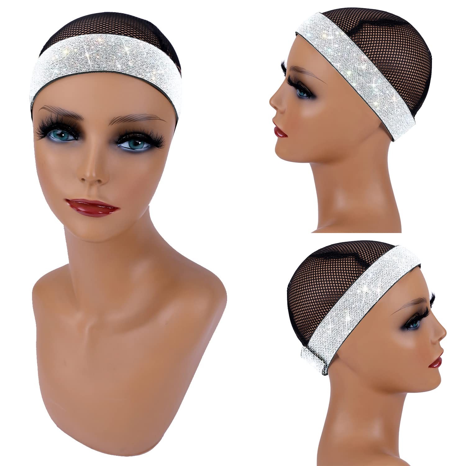2Pcs Silvery Elastic Wig Bands 60cm Lace Melt Band for Frontal Keep Wigs Secure