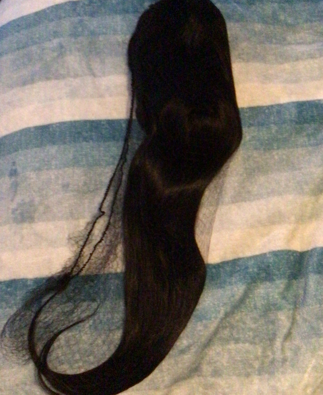 Wig Long Hair Dark Color With Strap And Comb Clips