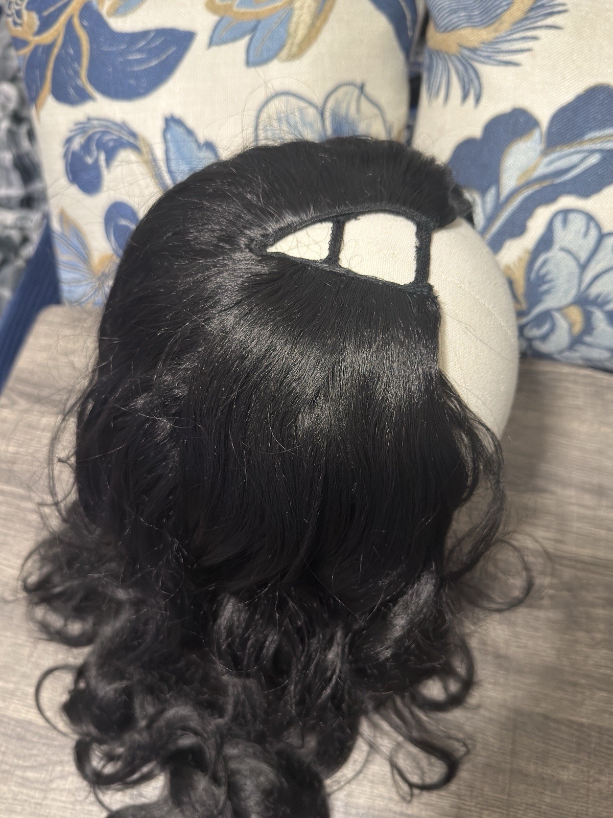 V Part Yaki Curly Wig Layered Wavy Synthetic Half Wig Glueless