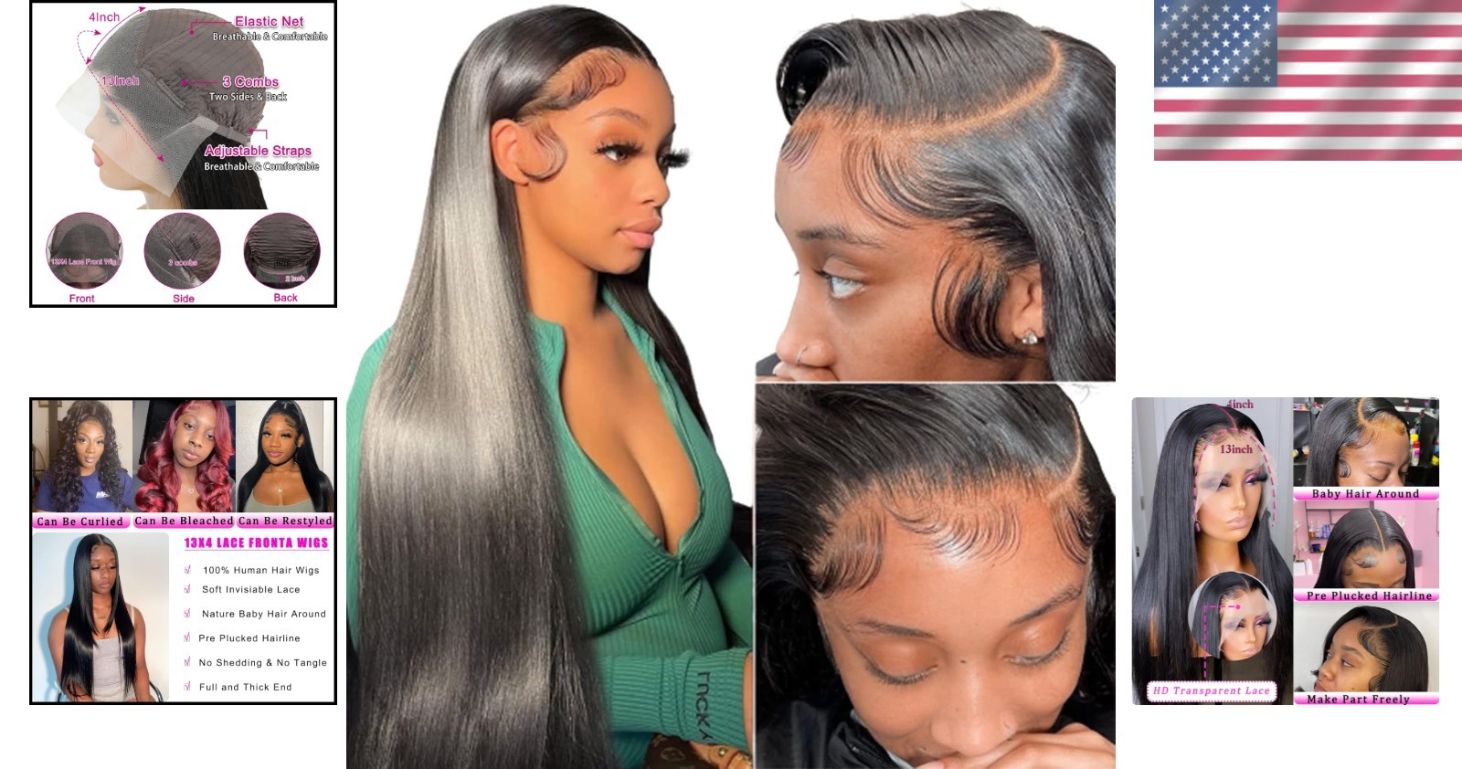 Straight Brazilian Virgin Hair 24 Inch Lace Front Wig – Tangle Free & Durable