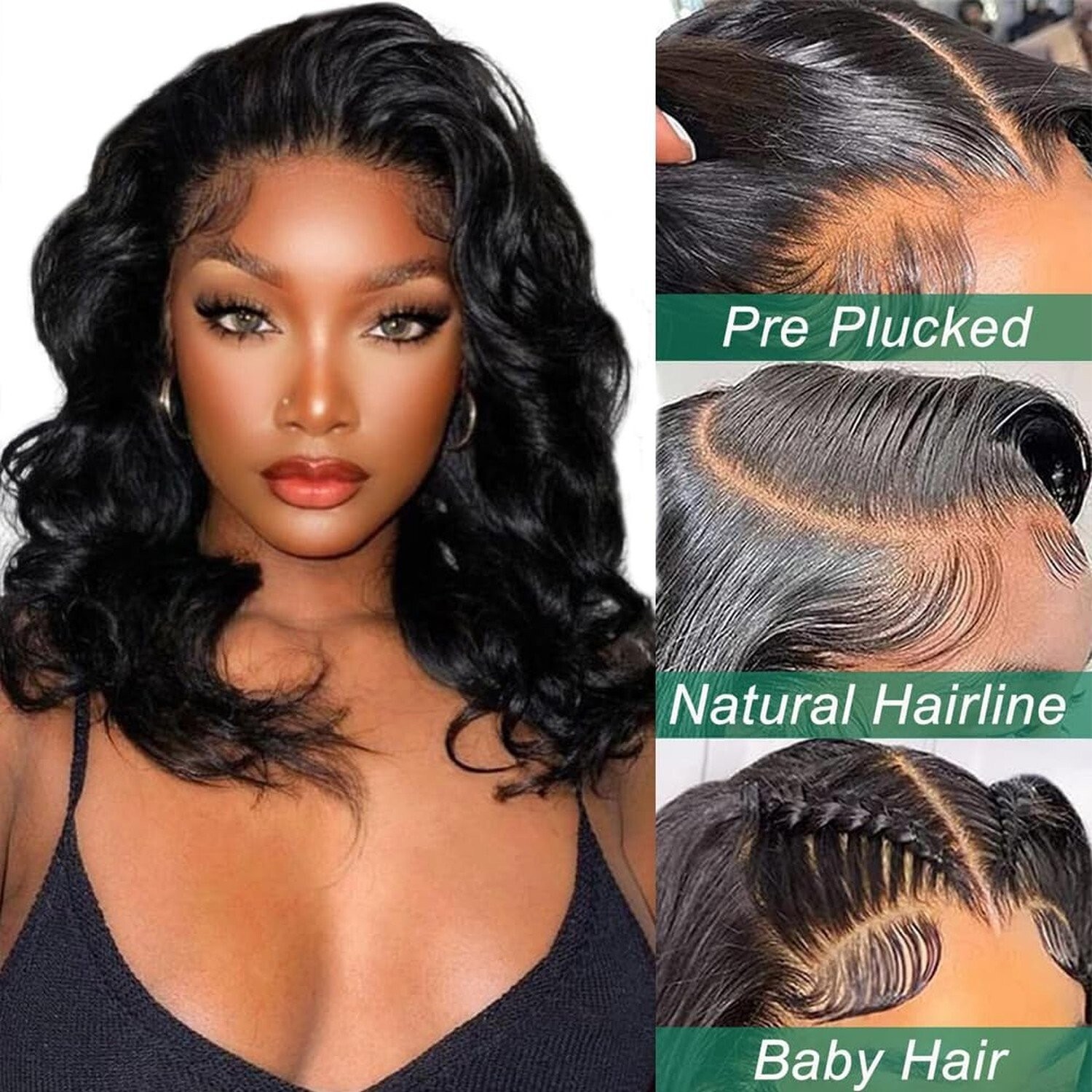 Bob Wear and Go Glueless Wigs Human Hair 13×4 Pre Cut Body Wave Lace Front Wig