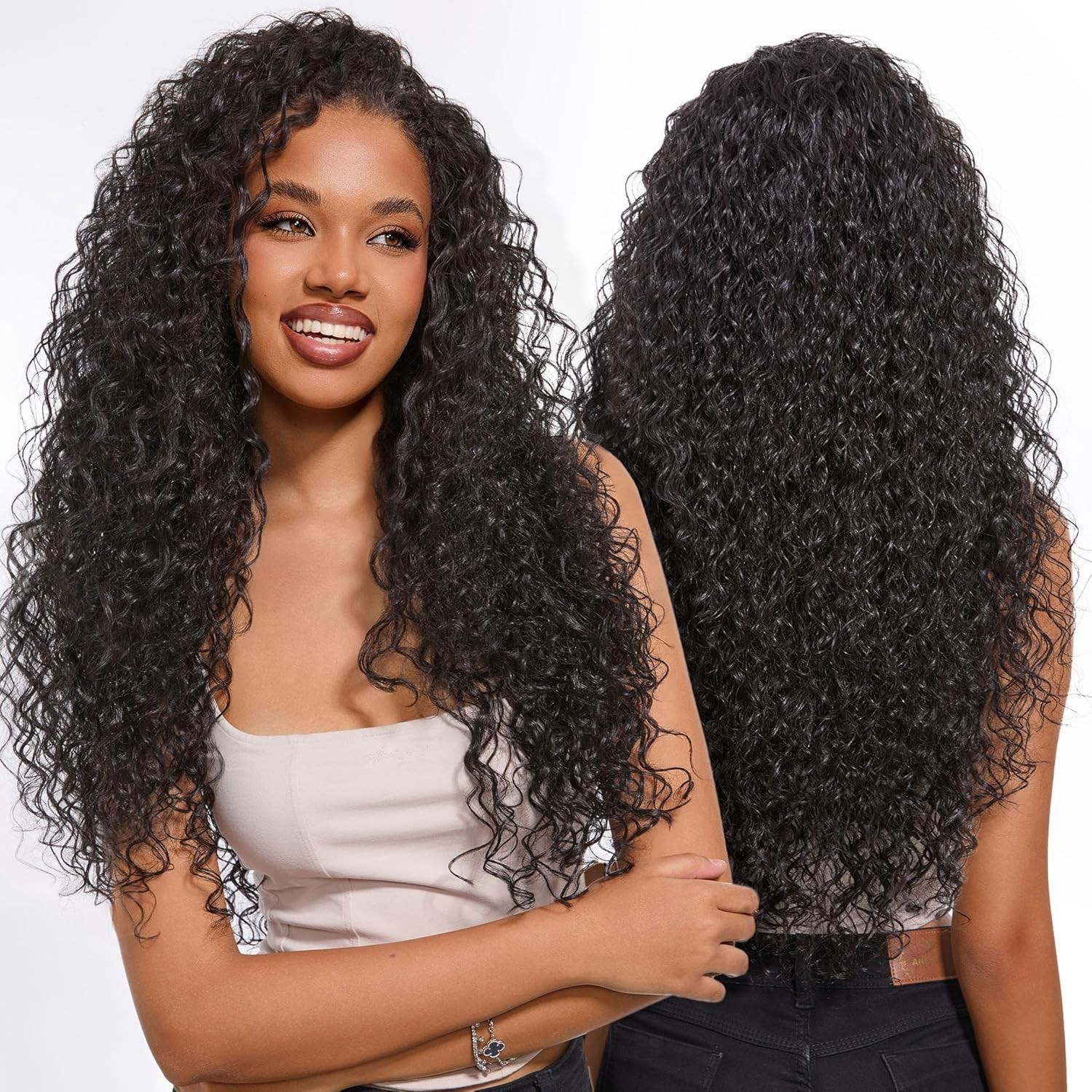 Curly Glueless Half Wig 26 inch Veralux™ Synthetic Fiber & Human Hair Blend