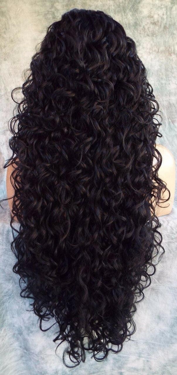26″ X-LONG LACE FRONT DEEP C-PART HIGH HEAT SAFE WIG COLOR #1 SEXY 1116 NEW