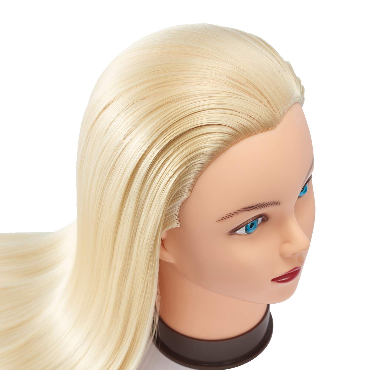 26″-28″ Long Hair Mannequin Head Synthetic Fiber Hair Hairdresser Practice St…