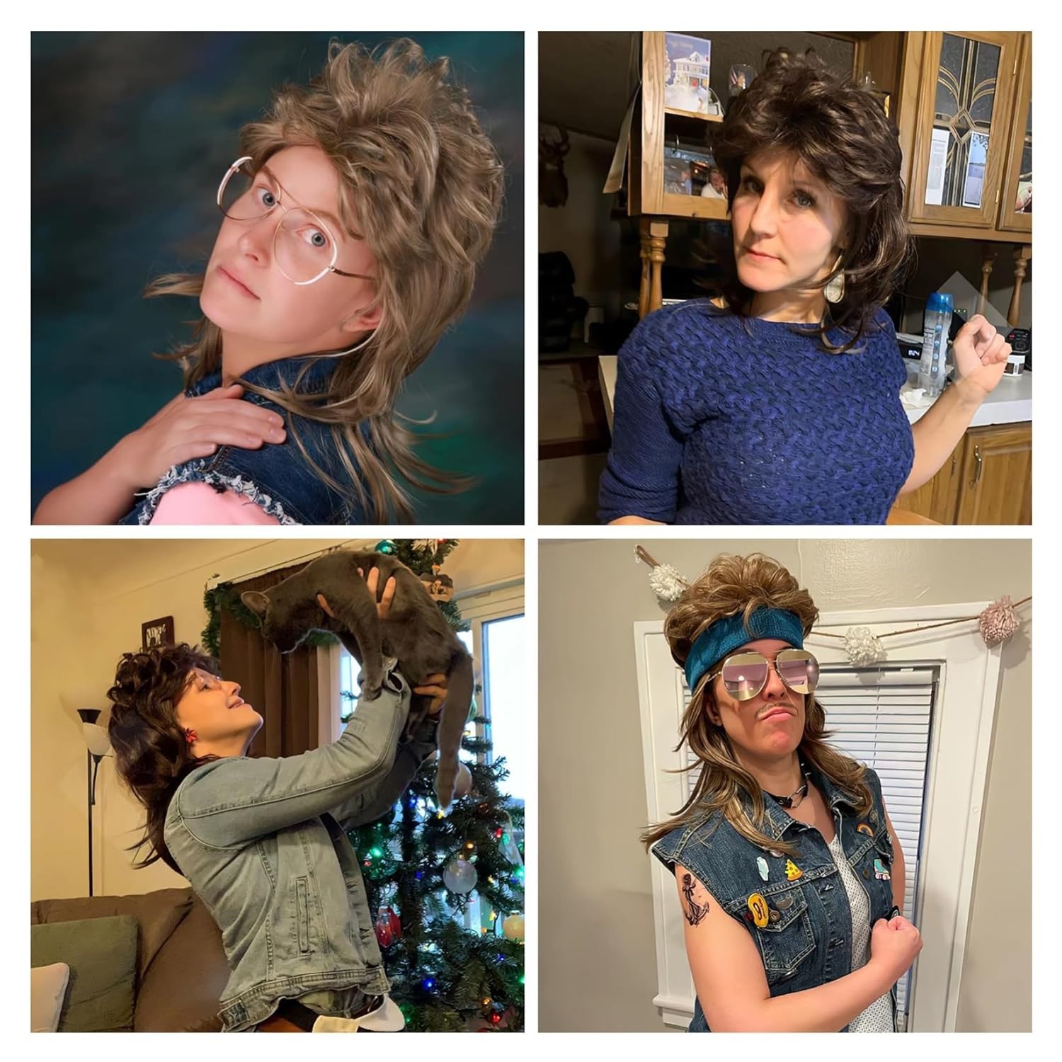 Heat Resistant Light Brown Mullet Wig | Joe Dirt Inspired 80s Costume Accessory