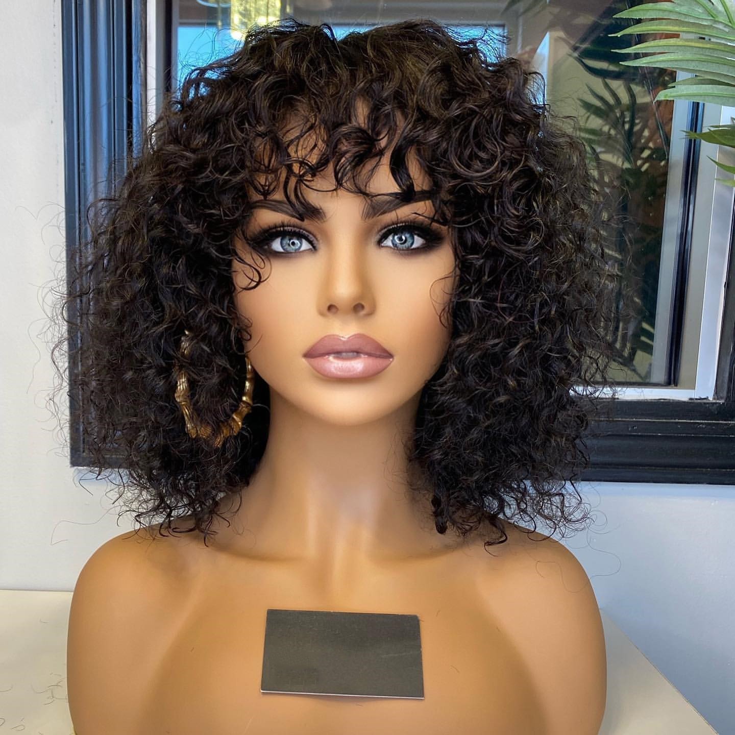 6 Inch Pixie Cut 13×1 Lace Front Wig 100% Human Hair Curly Wig 150%/180% Density