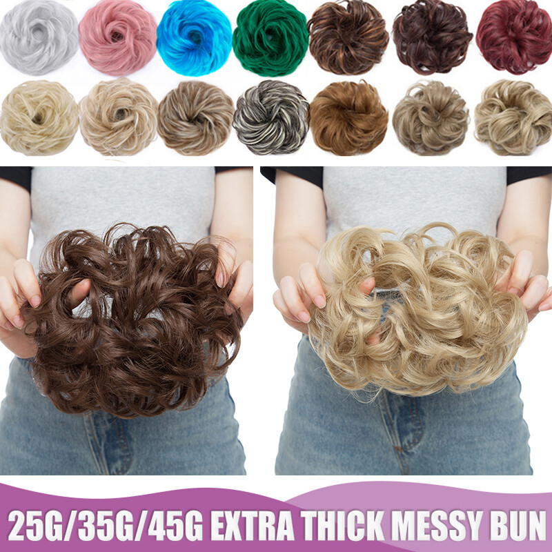 Messy Bun Curly Chignon Hair Piece Thick Scrunchie Updo Hairpiece for Daily Wear