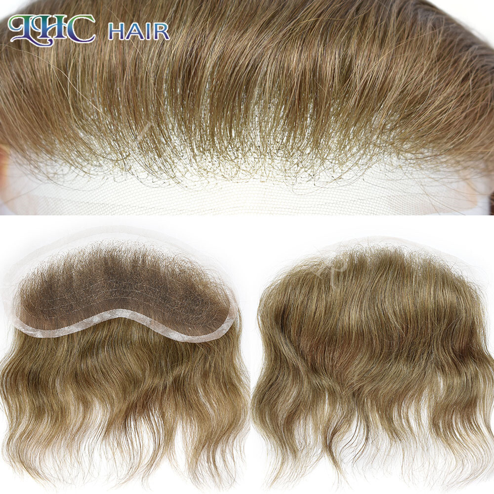 Mens Frontal Swiss Lace Hairpiece for Receding Hairline Natural Human Hair 4×18