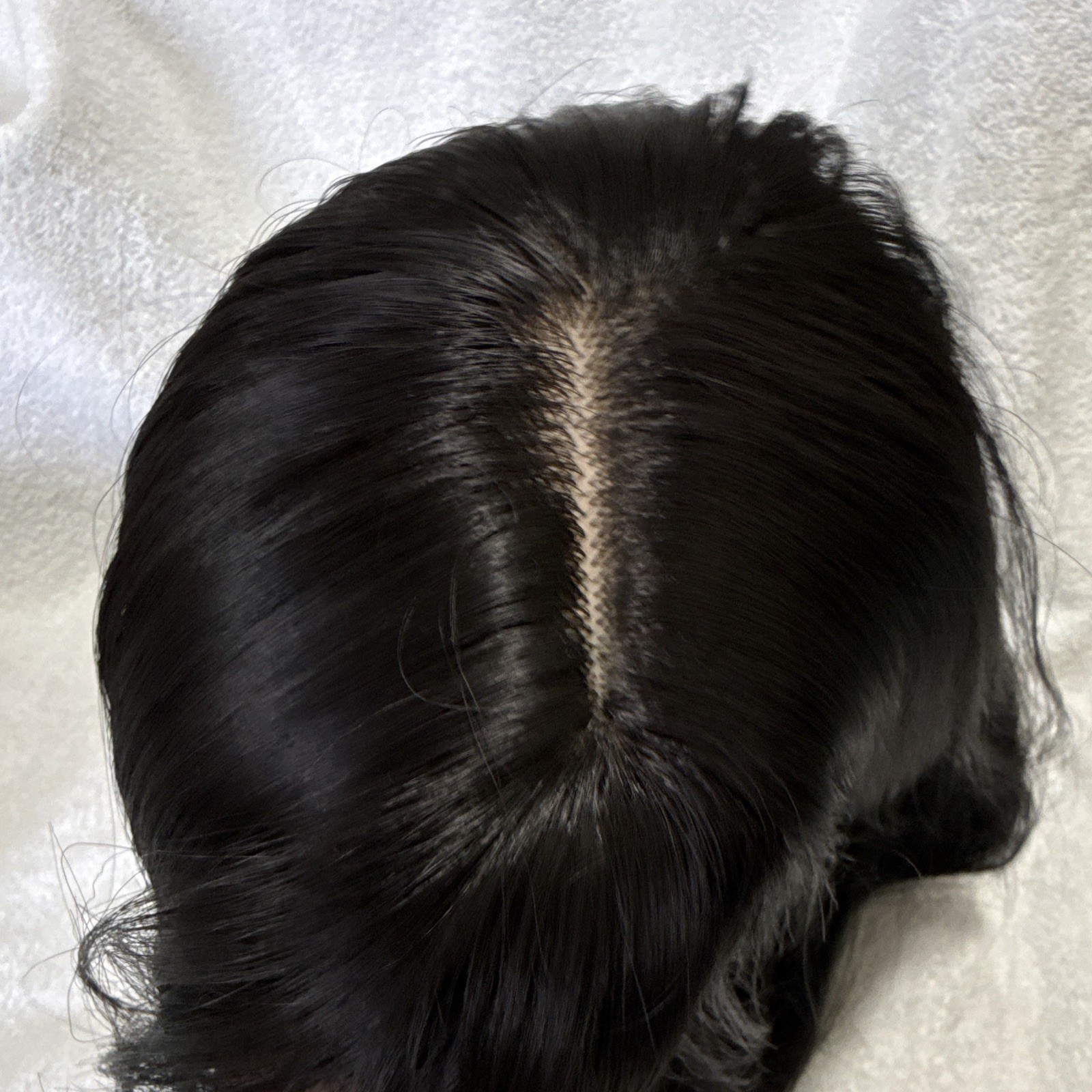 Women’s Long Black Synthetic Straight Wig, Classic Cap, C-Part, One Size #0004