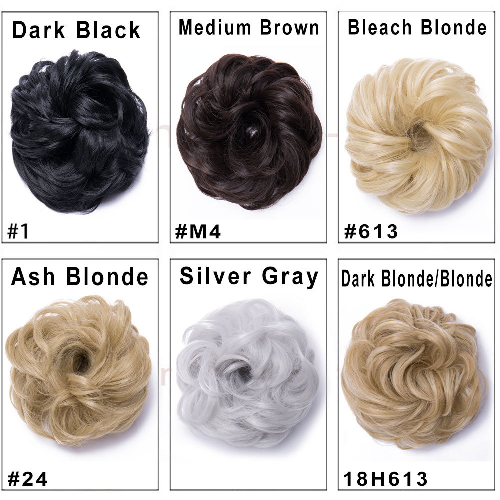 Real Thick One Piece Curly Hair Extension Hairpiece Bun Updo Scrunchie Pony Tail