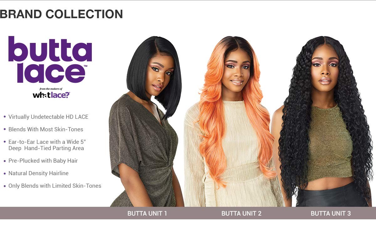 Sensationnel Butta Lace Wig Unit 3 T4/HAZEL Glueless, 5″ Deep Part, Pre-plucked