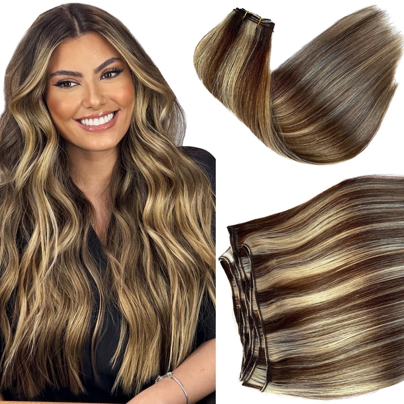 Ubetta 14″ 80G Sew-in Weft Human Hair Extensions – Soft, Natural, Virgin Hair