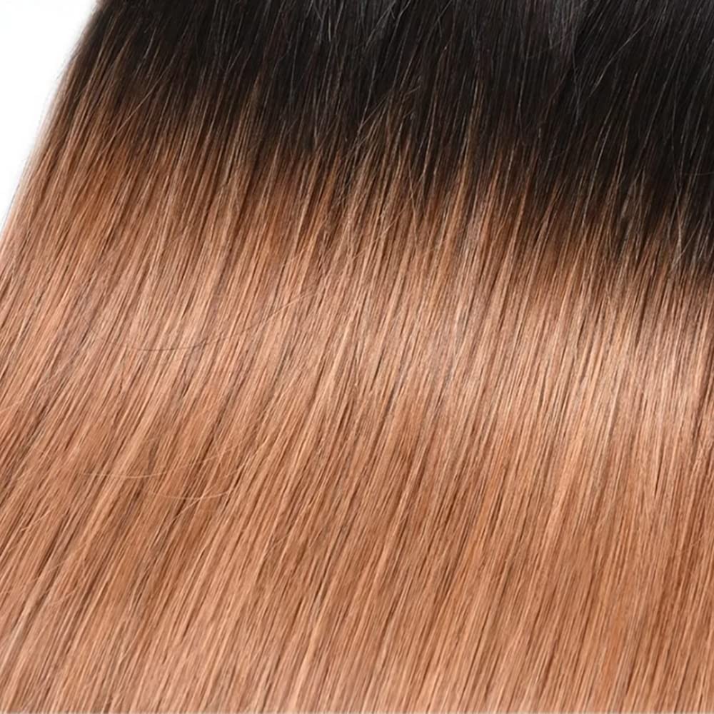 Capurchra 1B30 Ombre Straight Bundle Dark Brown Human Hair 3 Bundles 100