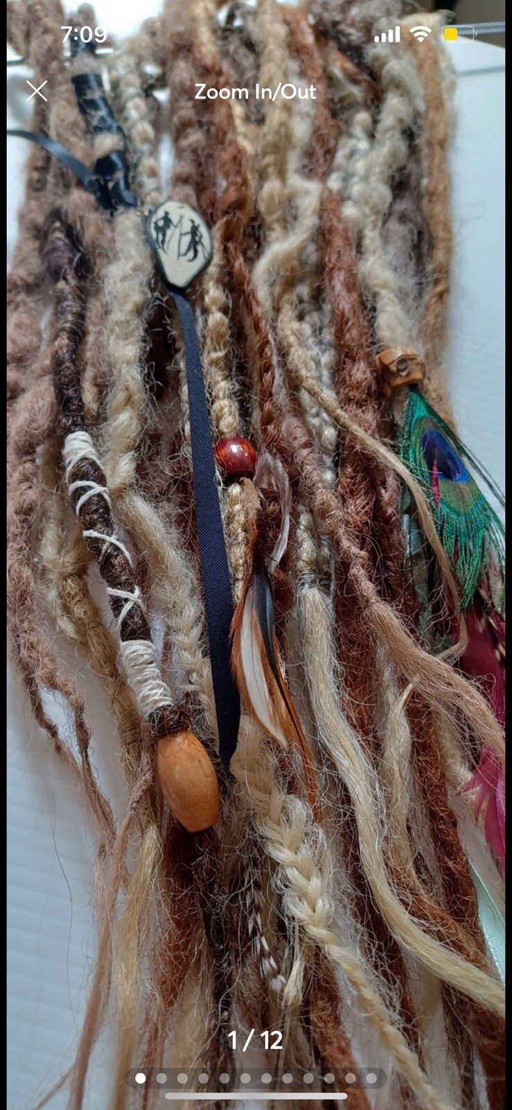 Dreadlock Hair Extension crochet handmade bohemian browns double ended dread set