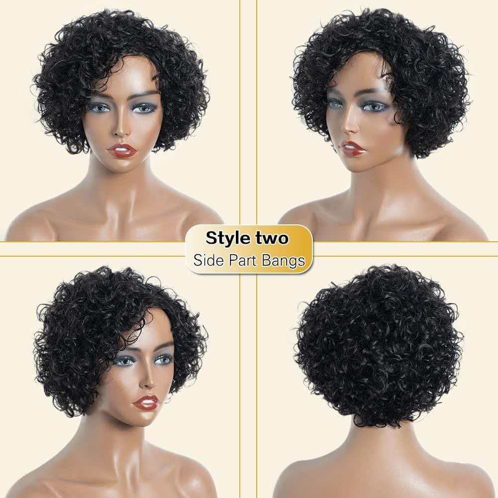 10in Kinky Curly Wig for Women Black Full Heat Resistant Synthetic Cosplay Party