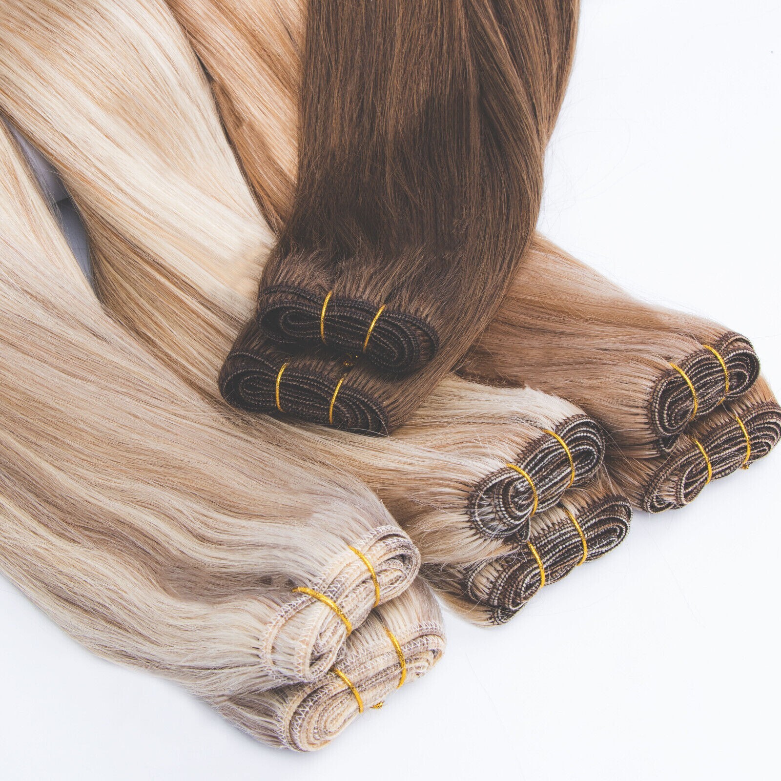 Sew in Wefts Remy Human Hair Extensions Double Weft Weave Bundles Fashion Colors