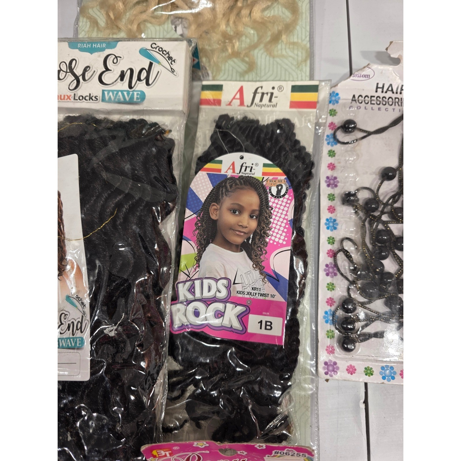 Lot of Crochet Hair Weave Bundles & Hair Accessories for Braiding Locs