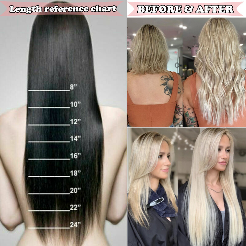 One Piece Softs Thick Real Hair Extensions Clip In Human Hair Weft 3/4 Full Head