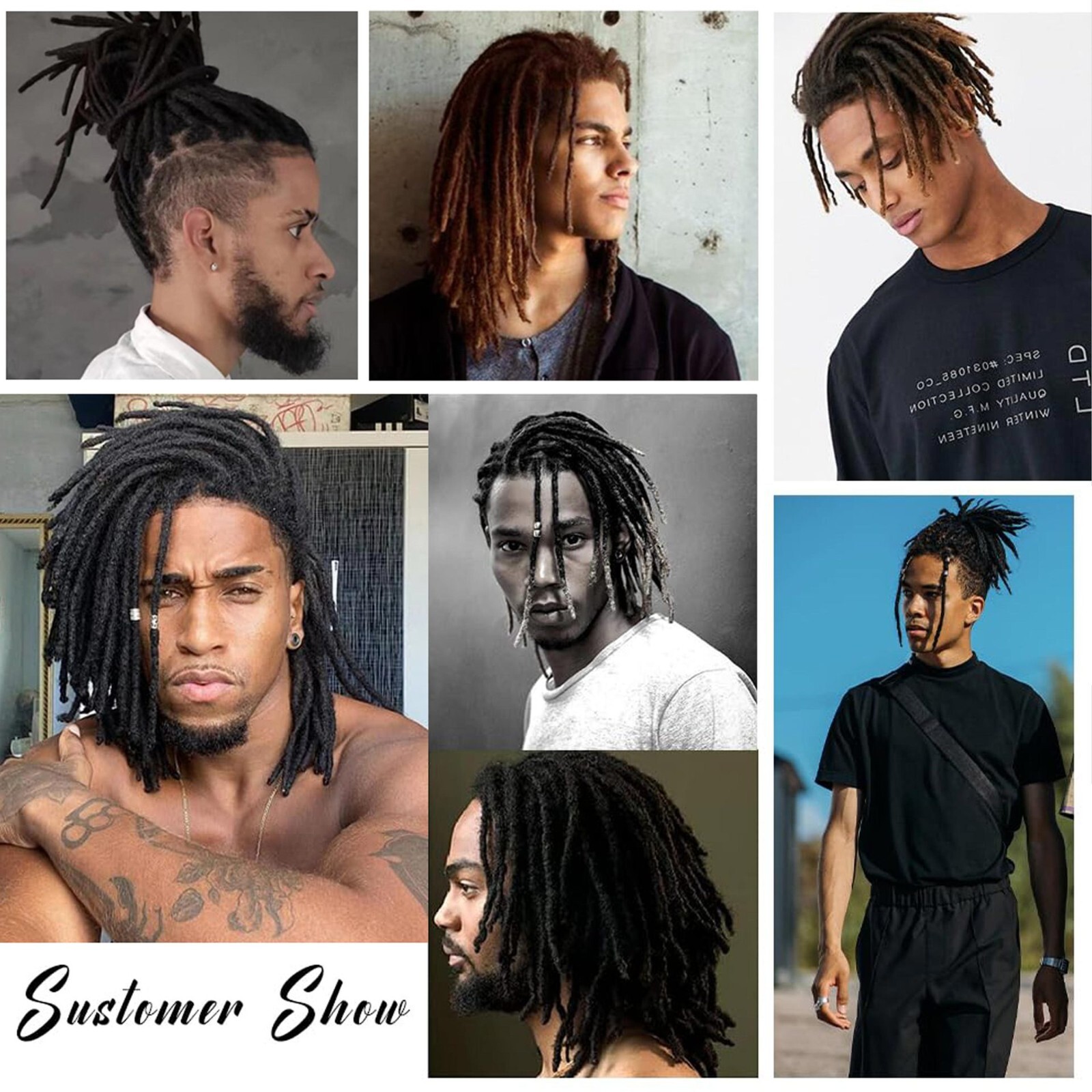 Colorful 100% Human Hair Dreadlocks Extension Permanent Locs Reggae Dreads 0.6cm