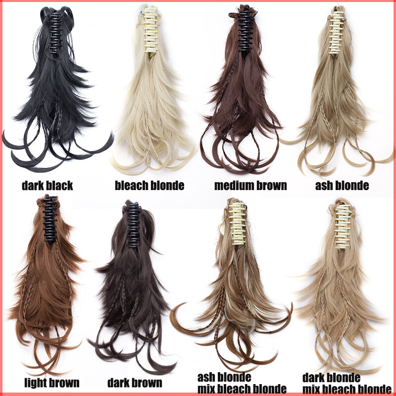 12″ Short Pony Tail Hairpiece Claw Clip On Bendable Messy Hair Extensions Soft