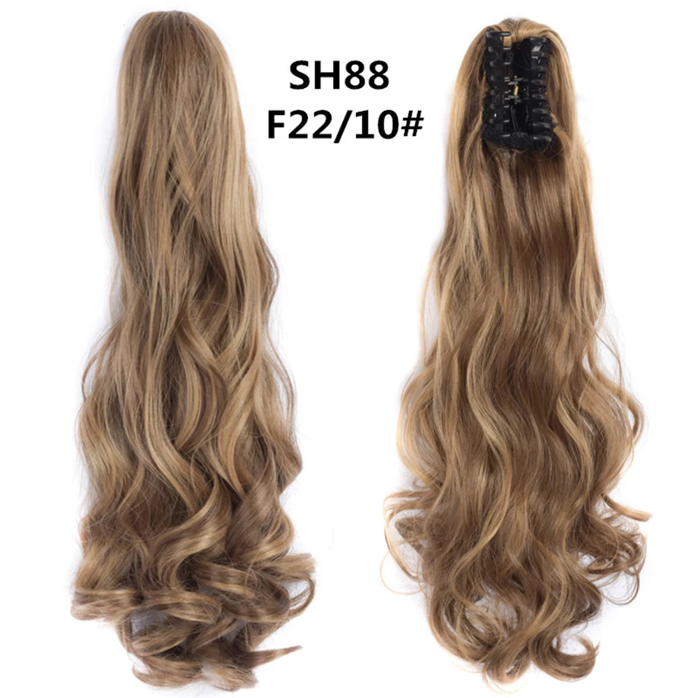 Women 24Inch Long Straight Synthetic Claw On Ponytail Hair Extensions Hairpiece