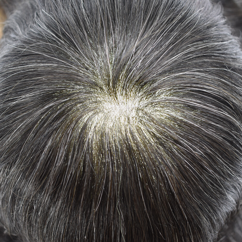 Full Poly Mens Toupee Hairpiece All Skin Pu Hair Replacement System Wig for Men