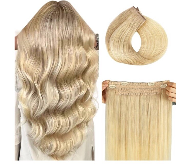 Lashey 20 inch 110g Ash Blonde to Golden Blonde human hair ext