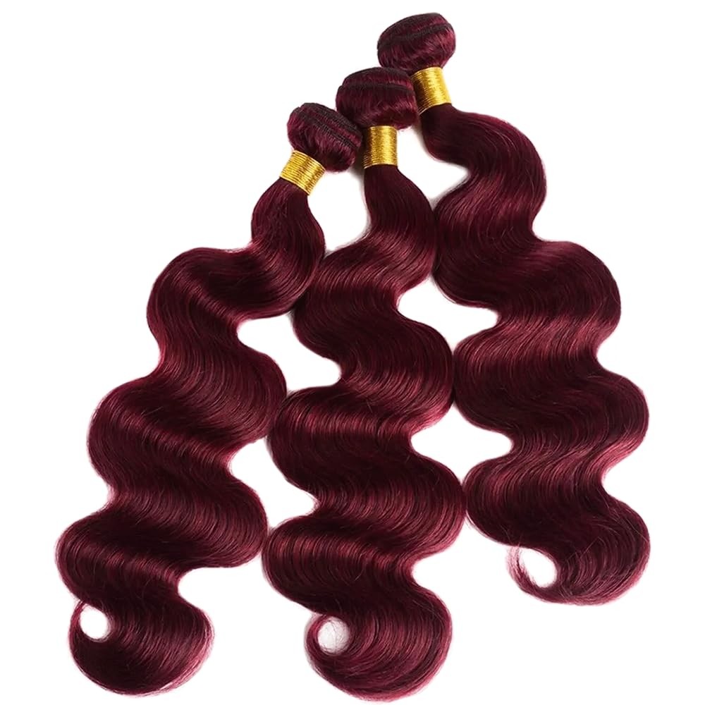 Burgundy Bundles Human Hair Wine Red Body Wave Huamn Hair Bundle 28 30 32 Inc…