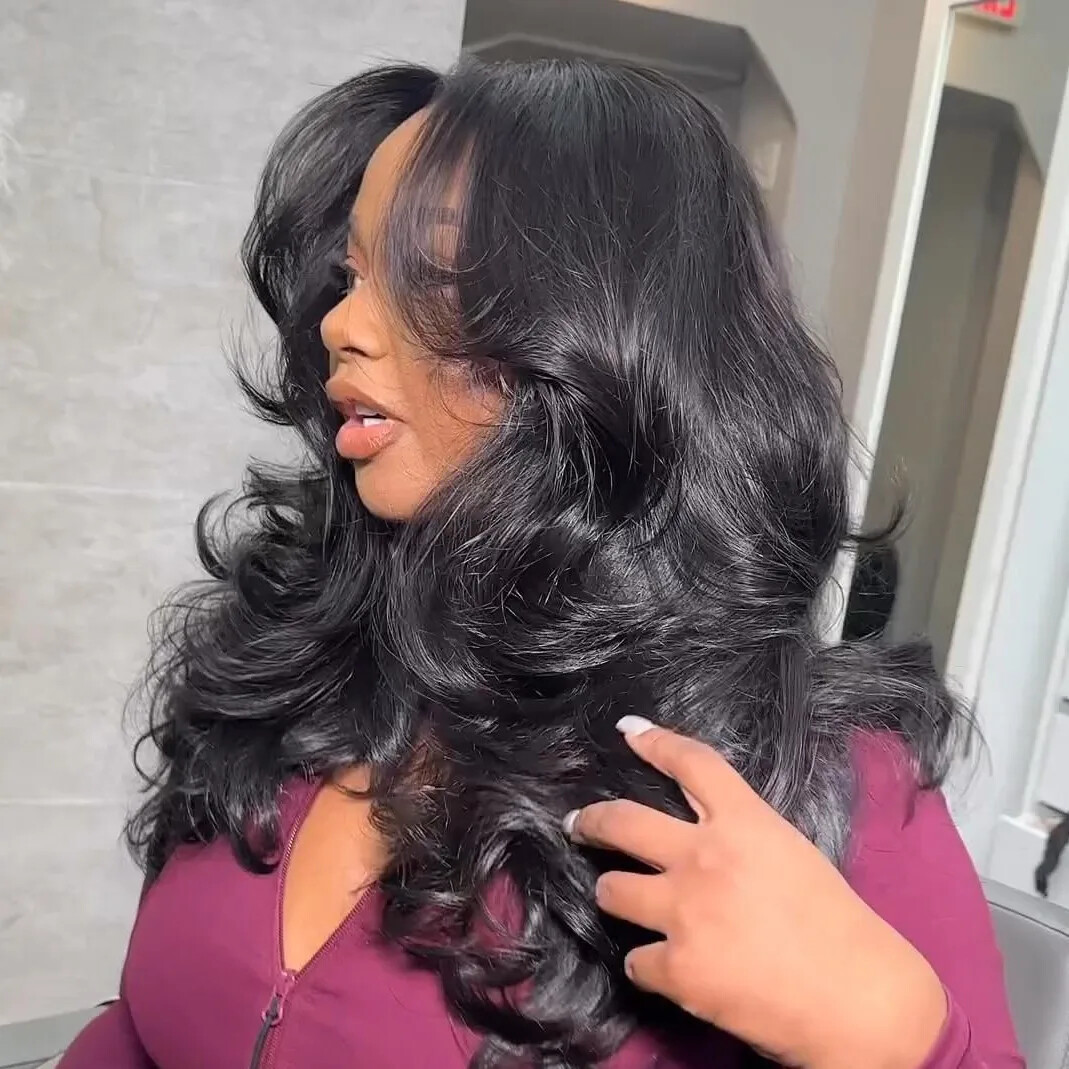 13×6 Body Wave HD Transparent Lace Front Human Hair Wig 40 Inch 5×5 200 Density