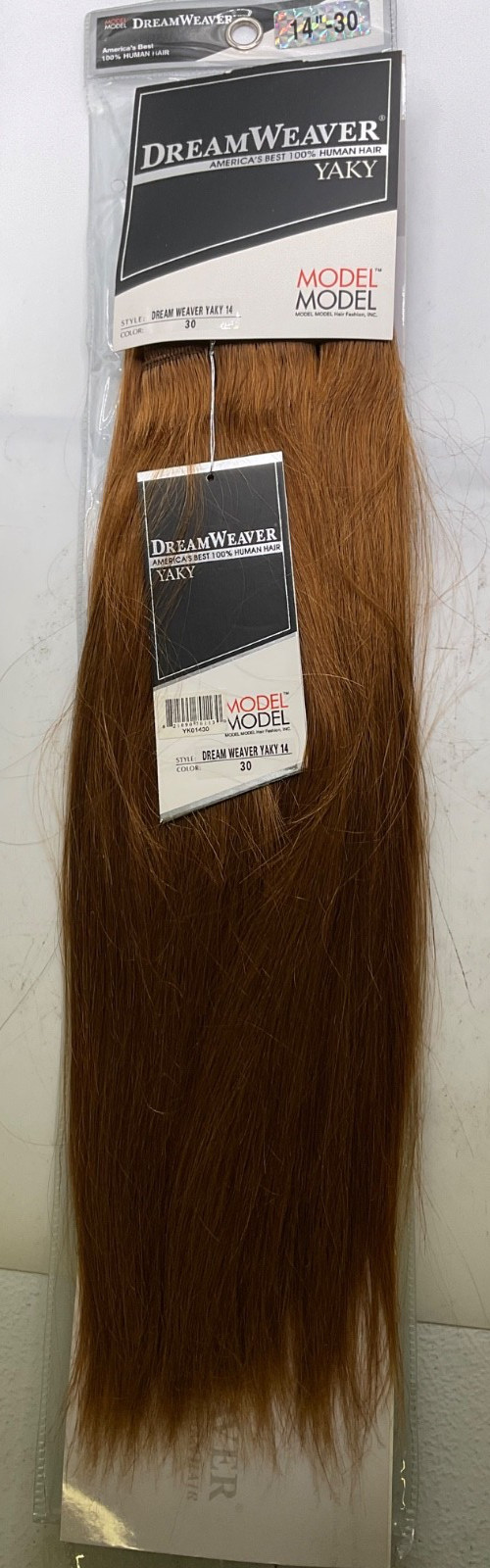 Model Model DreamWeaver 100% Human Hair Yaky 14″ Color: 30