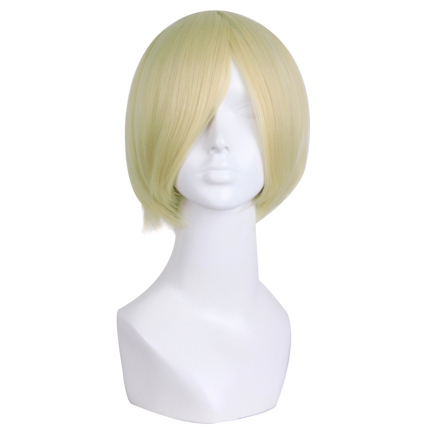 Luxurious 12-Inch Straight Blonde Cosplay Wig – Heat-Resistant & Stylish
