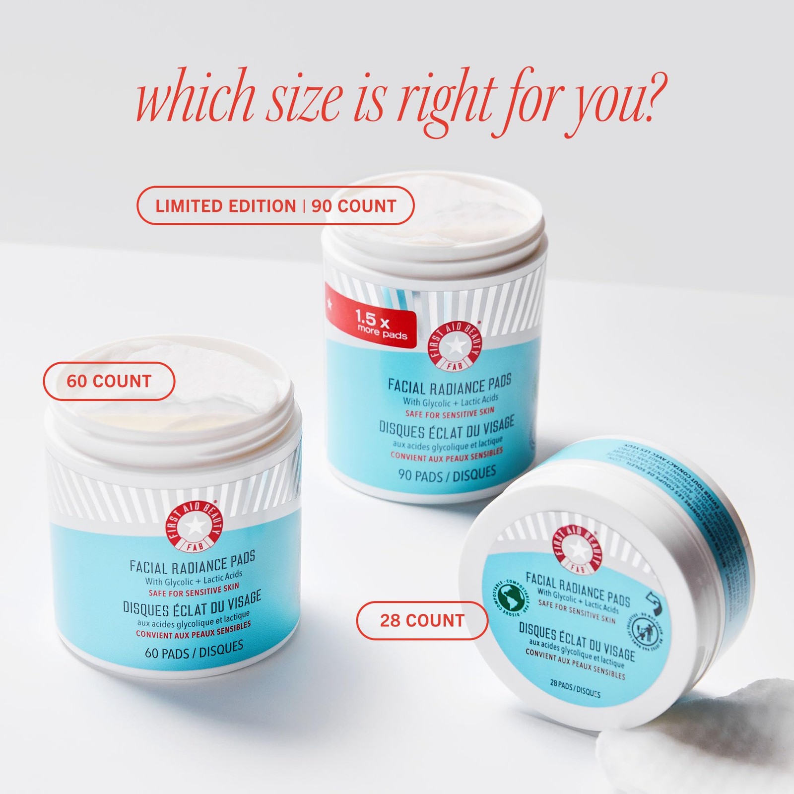 – Facial Radiance Pads with Glycolic & Lactic Acids, Daily Exfoliating Pads w…