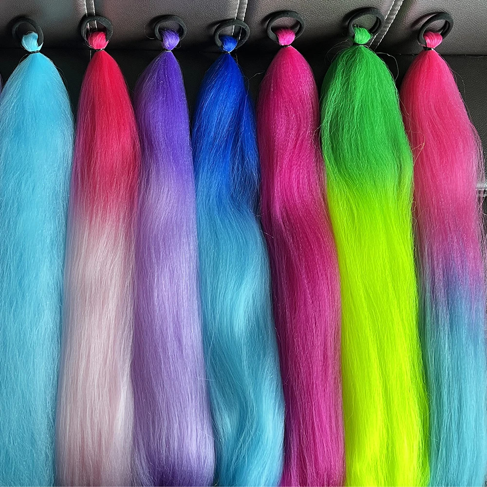 2Pcs Synthetic Straight Ponytail Hair Extensions With Elastic Hair Tie