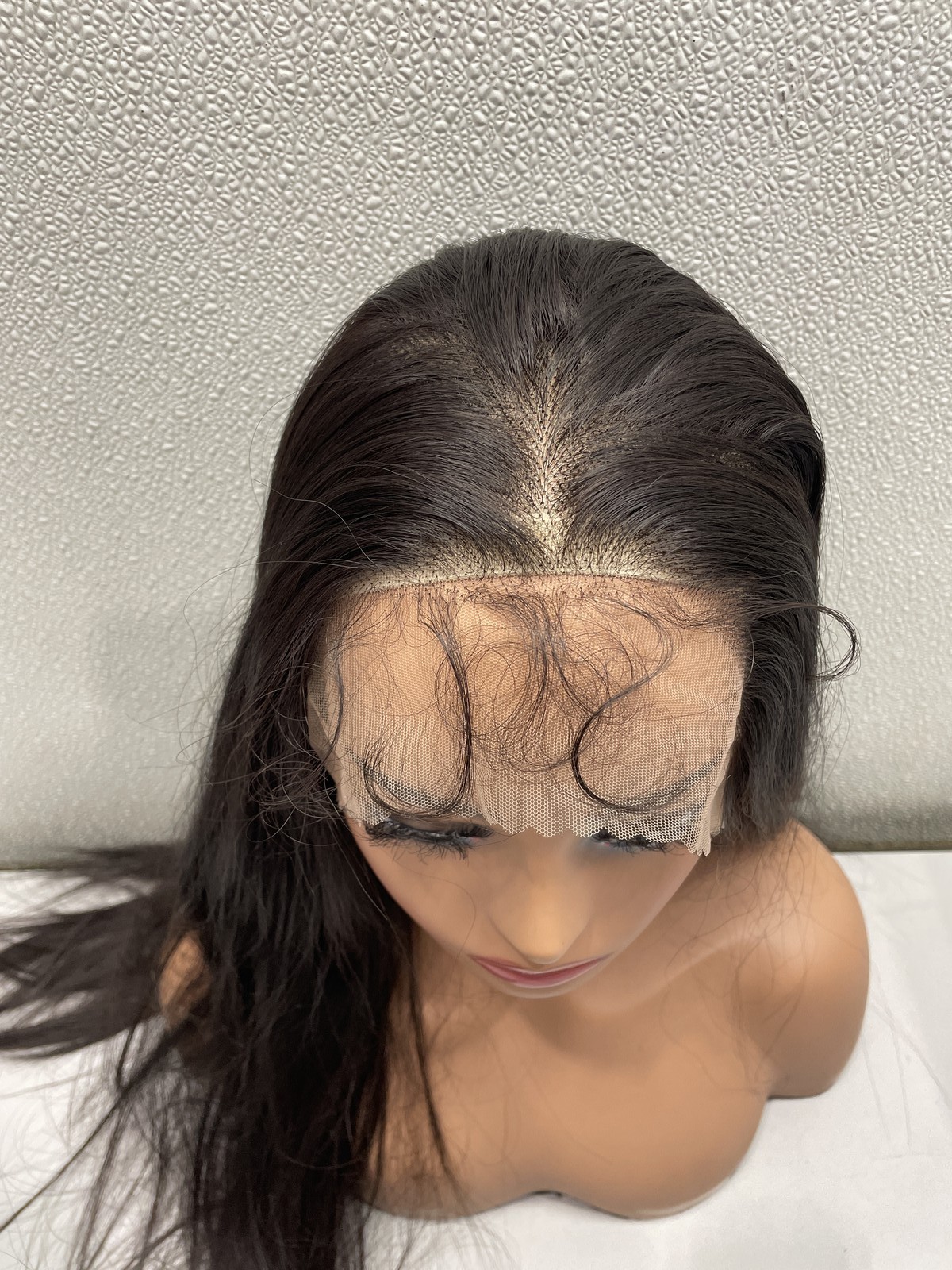 High-End Wigs Dark Brown Straight Synthetic Hair Lace Front Glueless Wig, 28″