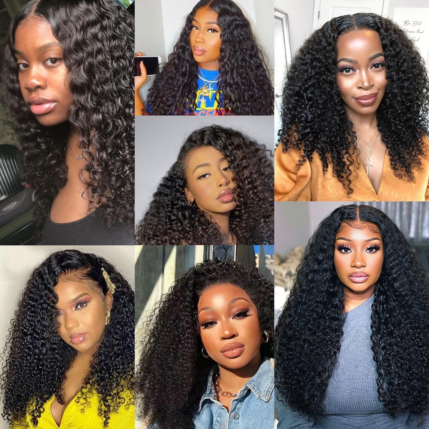 Curly Clip-In Hair Extensions for Black Women – 22″ Kinky Curly Human Hair, 120g