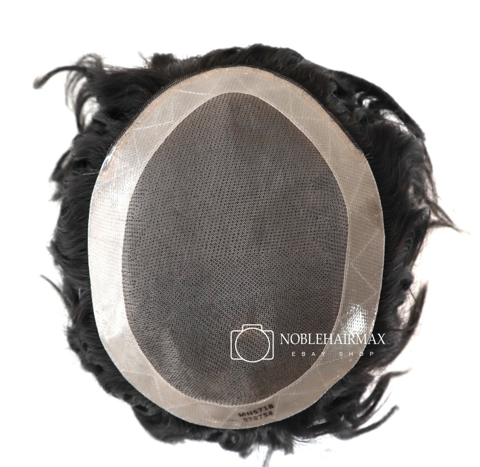 Hairpieces for Men Human Hair Replacement System Fine Mono Toupee Mens Wig #1B