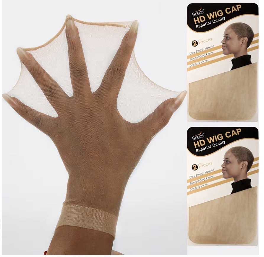 BEEOS Thinner Lighter Strong HD Wig Cap Beige Unisex One Size 4 Pieces