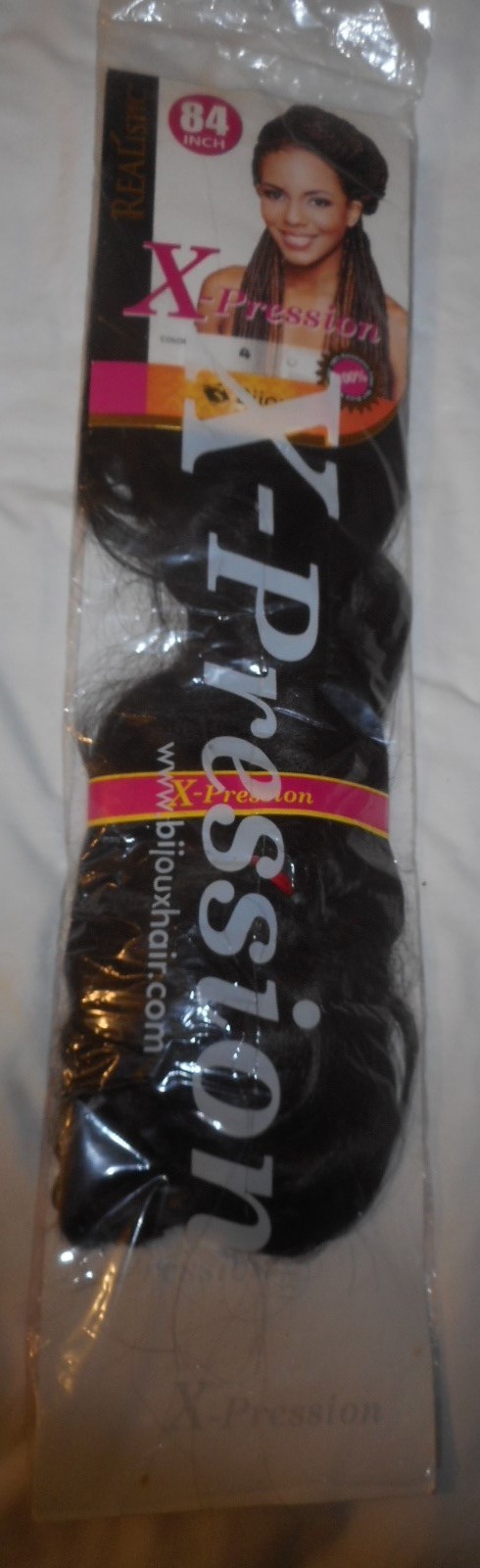X-Pression Collection 84″ Kanekaion 100% Fiber Bijoux Color Black #4 Braid Hair