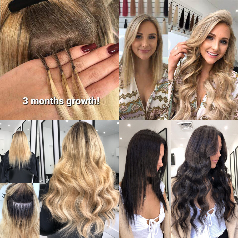 1G Bean Hair Extensions Nano Ring Micro Tip Remy Human Hair Micro Loop Highlight