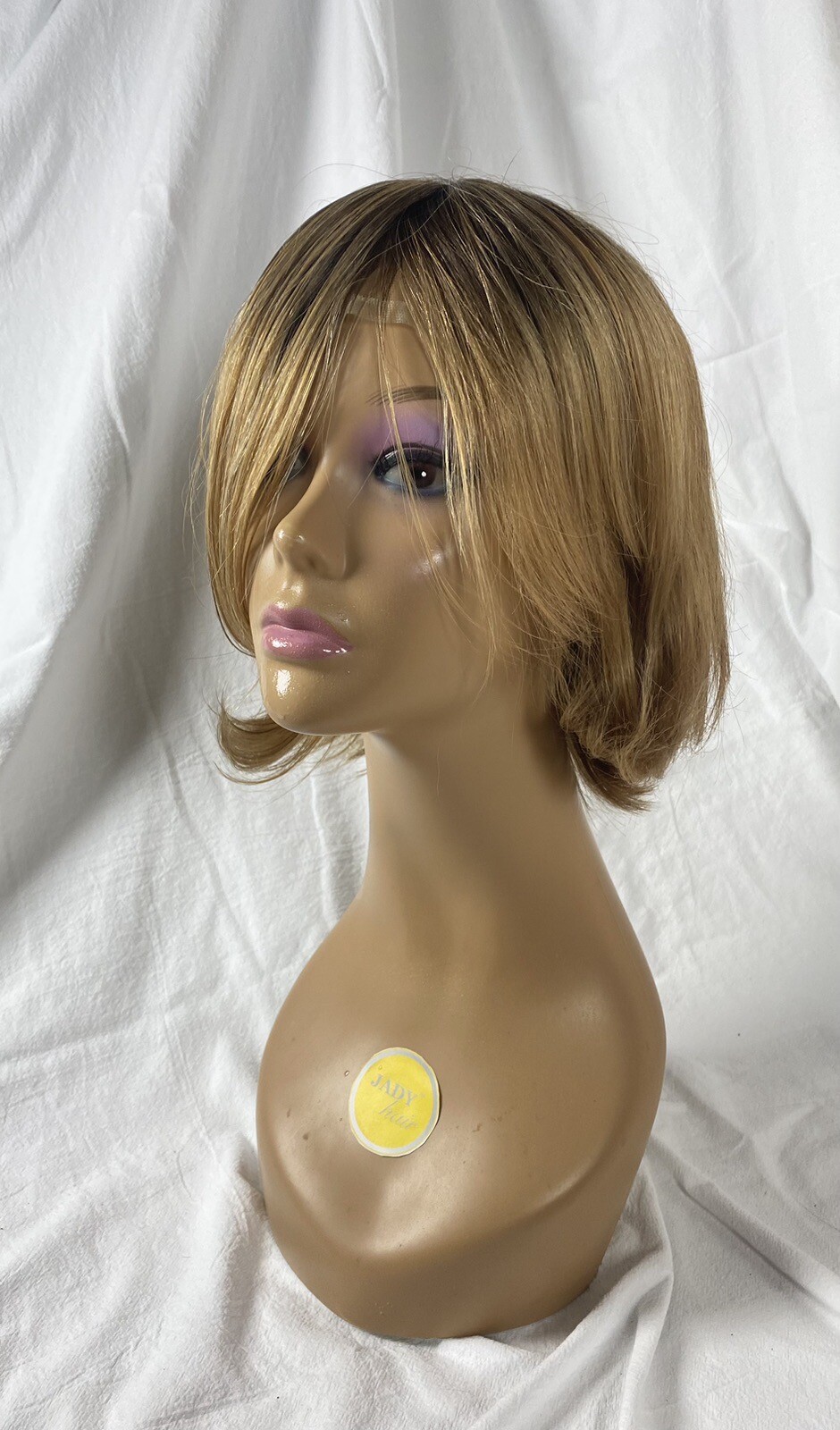 100% Human Hair Wig Short Bob Swiss Lace Hand Knotted With Wefts Back