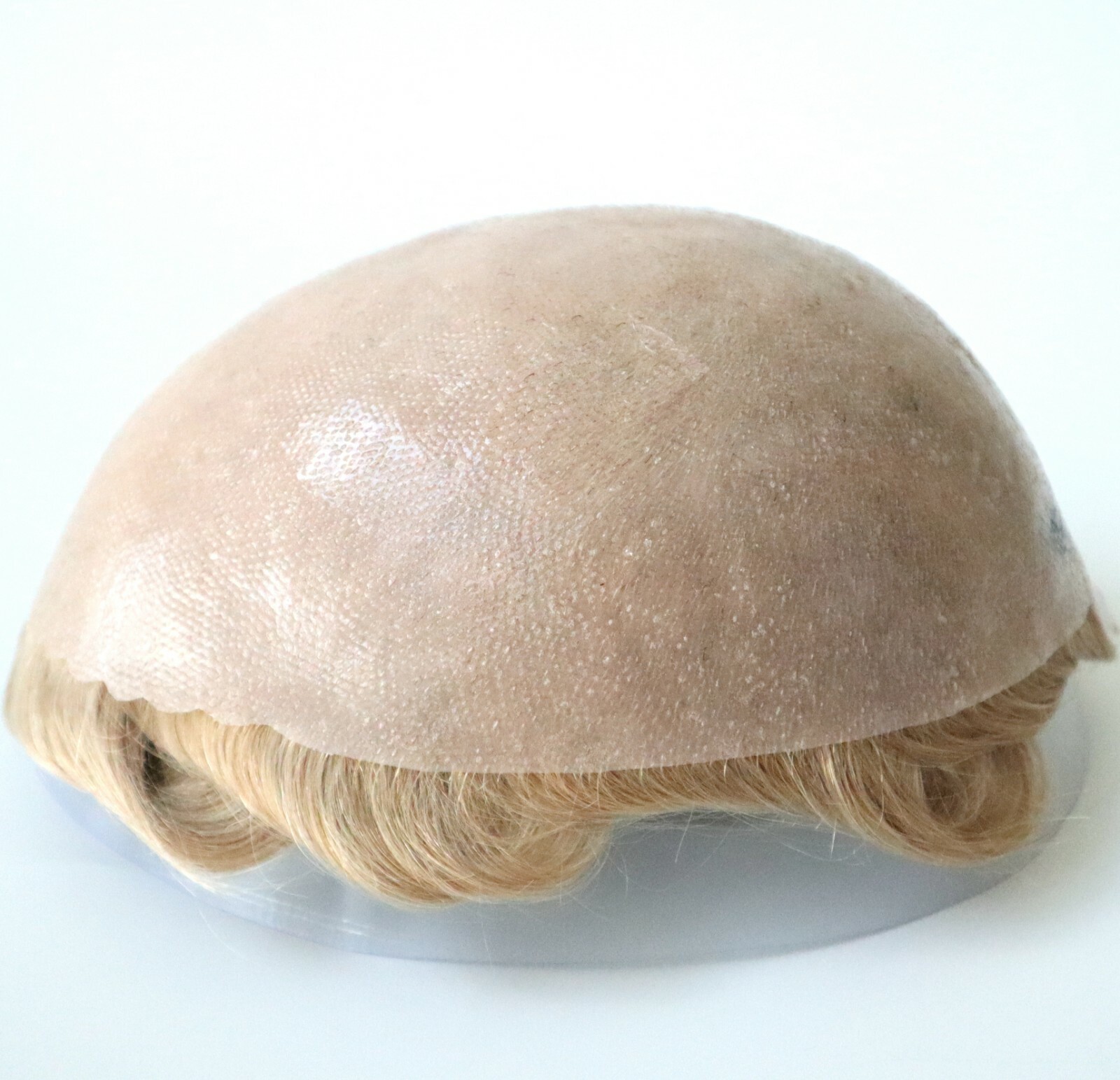 Mens Toupee Human Hair Replacement System Poly Skin Single Knot Hairpiece #22R